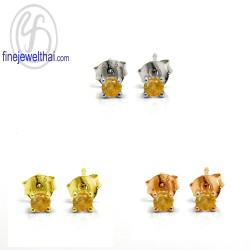 ต่างหูซิทริน-ต่างหูเงิน-ซิทรินแท้-เงินแท้925-ออกแบบพิเศษ-finejewelthai-E2165ct