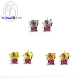 ต่างหูทับทิม-ต่างหูเงิน-ทับทิมแท้-เงินแท้925-ออกแบบพิเศษ-finejewelthai-E2165rb