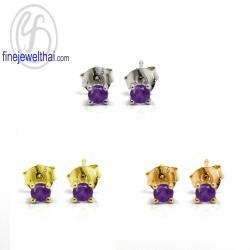 ต่างหูอะเมทิสต์-ต่างหูเงิน-อะเมทิสต์-เงินแท้925-ออกแบบพิเศษ-finejewelthai-E2165am