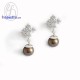 ต่างหูมุก-ต่างหูเพชร-มุกสีดำ-ต่างหูเงินแท้-finejewelthai-E3024pl