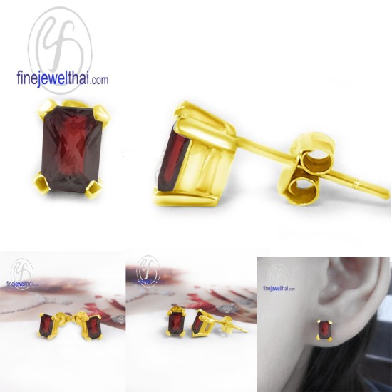ต่างหูทับทิม-ทับทิมแท้-ต่างหูพลอย-ต่างหูเงินแท้-E3025rb ต่างหูทับทิม-ทับทิมแท้-ต่างหูพลอย-ต่างหูเงินแท้-E3025rb