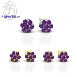 ต่างหูอะเมทิสต์-ต่างหูเงิน-อะเมทิสต์-เงินแท้925-ออกแบบพิเศษ-finejewelthai-E3060am