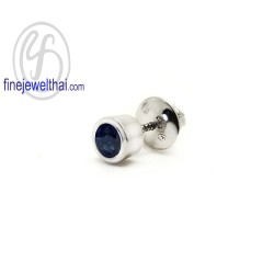 ต่างหูไพลิน-ไพลินแท้-ต่างหูแพลตทินั่ม-E3084pt-bl