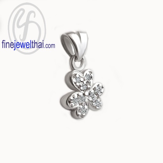 จี้เพชร-จี้ดอกไม้-จี้เงิน-เพชร-CZ-พลอยประจำเดือนเกิด-Finejewelthai-P1162cz00