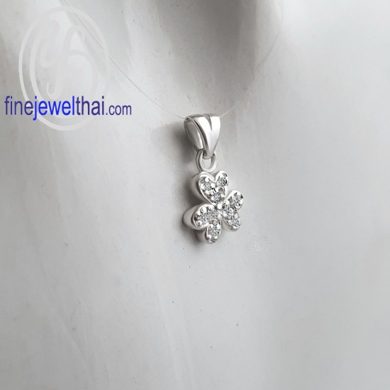 Diamond-CZ-Flower-Silver-Pendant-Birthstone-P1162cz00