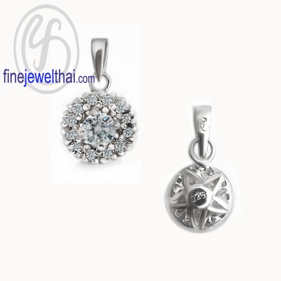 จี้เพชร-จี้เงิน-เพชร-CZ-พลอยประจำเดือนเกิด-Finejewelthai-P1081cz00e