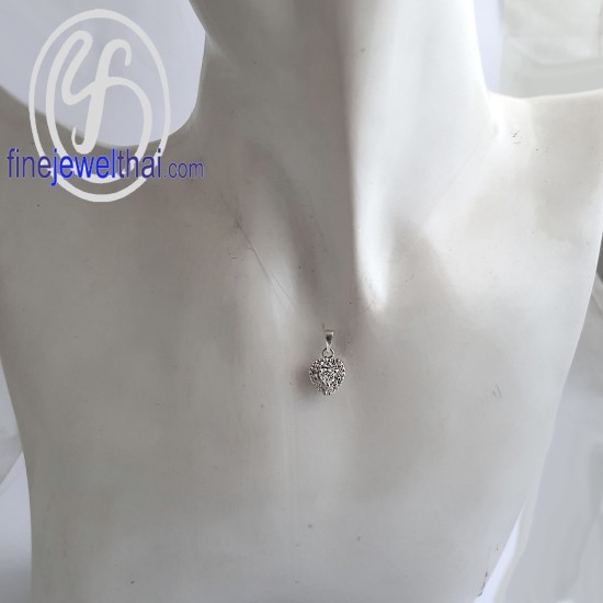 จี้เพชร-จี้หัวใจ-จี้เงิน-เพชร-CZ-พลอยประจำเดือนเกิด-Finejewelthai-P1082cz00e