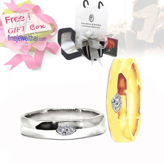 Finejewelthai-แหวนคู่-แหวนเพชร-แหวนเงินแท้-แหวนหมั้น-แหวนแต่งงาน-Gift_set144