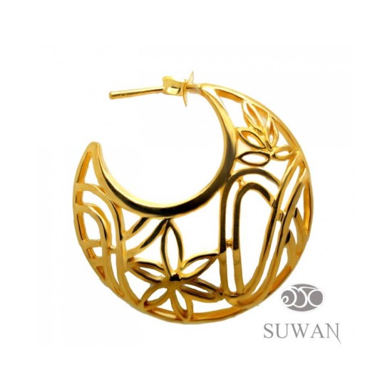 ต่างหูกลีบบัว-งานสุวัน-ต่างหูเงินแท้-ชุบทอง-finejewelthai-SWE006-G