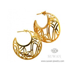 ต่างหูกลีบบัว-งานสุวัน-ต่างหูเงินแท้-ชุบทอง-finejewelthai-SWE006-G