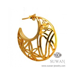 ต่างหูกลีบบัว-งานสุวัน-ต่างหูเงินแท้-ชุบทอง-finejewelthai-SWE006-G
