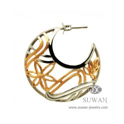 ต่างหูกลีบบัว-งานสุวัน-ต่างหูเงินแท้-ชุบทอง-finejewelthai-SWE006-GWG