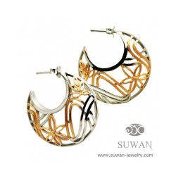 ต่างหูกลีบบัว-งานสุวัน-ต่างหูเงินแท้-ชุบทอง-finejewelthai-SWE006-GWG