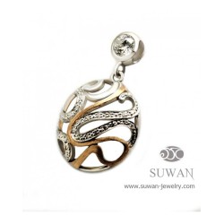 จี้กลีบบัว2สี-จี้เพชร-จี้เงิน-งานสุวัน-SWP008-GWG จี้กลีบบัว2สี-จี้เพชร-จี้เงิน-งานสุวัน-SWP008-GWG