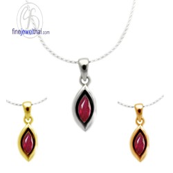 จี้ทับทิม-เงินแท้-จี้พลอย-พลอยประจำเดือนเกิด-P1001rb