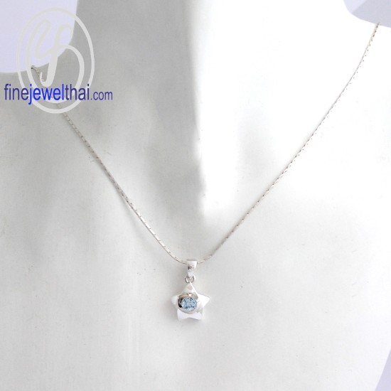 จี้อะควอมารีน-เงินแท้-จี้พลอย-จี้ดาว-พลอยประจำเดือนเกิด-P1004aq จี้อะควอมารีน-เงินแท้-จี้พลอย-จี้ดาว-พลอยประจำเดือนเกิด-P1004aq