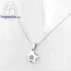 จี้อะควอมารีน-เงินแท้-จี้พลอย-จี้ดาว-พลอยประจำเดือนเกิด-P1004aq