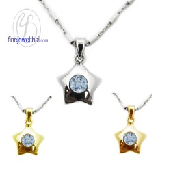 จี้อะควอมารีน-เงินแท้-จี้พลอย-จี้ดาว-พลอยประจำเดือนเกิด-P1004aq