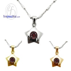 จี้โกเมน-จี้พลอย-จี้ดาว-พลอยประจำเดือน-P1004gm