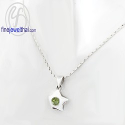 จี้เพอริดอทแท้-จี้เงิน-จี้พลอยประจำราศี-จี้เงินแท้-เสริมดวง-P1004pd