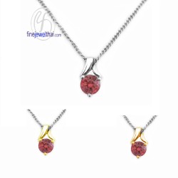จี้ทับทิม-จี้เงิน-จี้พลอย-ทับทิมแท้-พลอยประจำเดือน-P1005rb-Rd