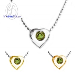 จี้เพอริดอท-จี้หัวใจ-จี้เงิน-จี้พลอย-พลอยประจำเดือน-P1008pd