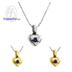 จี้ไพลิน-จี้หัวใจ-จี้พลอย-จี้เงิน-พลอยประจำเดือน-P1011bl