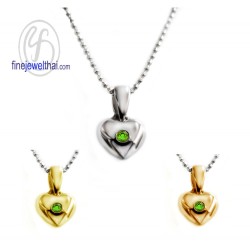 จี้เพอริดอท-จี้หัวใจ-จี้เงิน-จี้พลอย-พลอยประจำเดือน-P1011pd