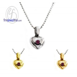 จี้ทับทิม-เงินแท้-จีั้หัวใจ-จี้พลอย-พลอยประจำเดือนเกิด-P1011rb