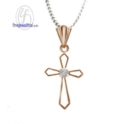 จี้เพชร-จี้ทองสีชมพู-จี้พิ้งค์โกลด์-เพชรแท้-พิ้งค์โกลด์แท้-Finejewelthai-P1021DPG