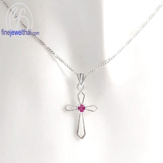 จี้ทับทิม-เงินแท้-จีั้ไม้กางเขน-จี้พลอย-พลอยประจำเดือนเกิด-P1021rb จี้ทับทิม-เงินแท้-จีั้ไม้กางเขน-จี้พลอย-พลอยประจำเดือนเกิด-P1021rb