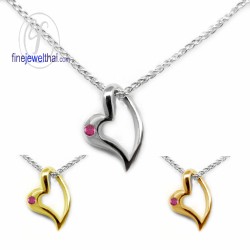 จี้ทับทิม-เงินแท้-จีั้หัวใจ-จี้พลอย-พลอยประจำเดือนเกิด-P1029rb