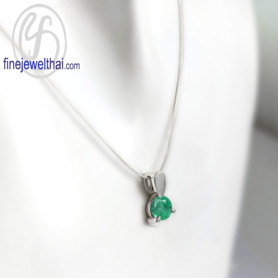 จี้มรกต -จี้เงิน-มรกตแท้ -พลอยประจำเดือนเกิด-Finejewelthai-P1034em-rd จี้มรกต -จี้เงิน-มรกตแท้ -พลอยประจำเดือนเกิด-Finejewelthai-P1034em-rd