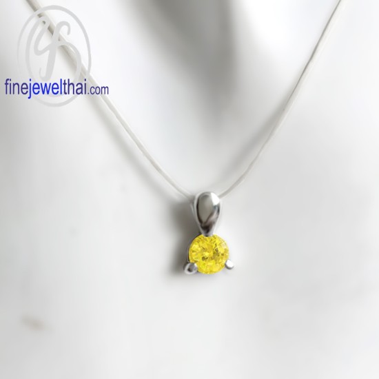 จี้บุษราคัม-จี้เงิน-บุษราคัมแท้ -พลอยประจำเดือนเกิด-Finejewelthai-P1034yl-rd จี้บุษราคัม-จี้เงิน-บุษราคัมแท้ -พลอยประจำเดือนเกิด-Finejewelthai-P1034yl-rd