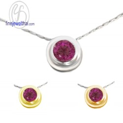 จี้ทับทิม-เงินแท้-จี้พลอย-พลอยประจำเดือนเกิด-P1035rb