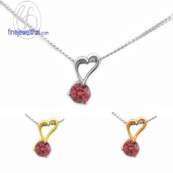 จี้ทับทิม-เงินแท้-จี้พลอย-จี้เงิน-พลอยประจำเดือนเกิด-P1052rb