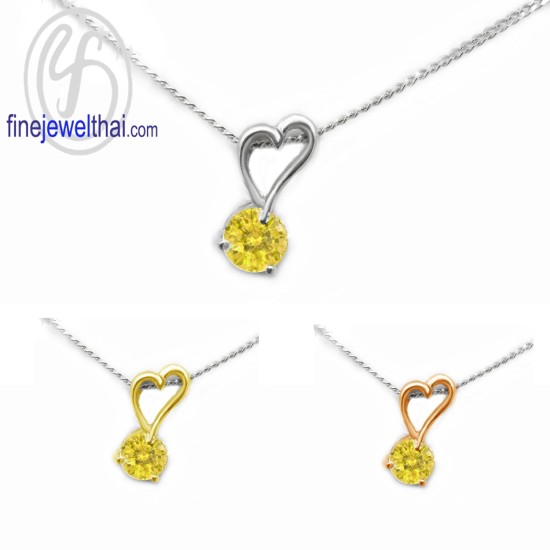จี้บุษราคัม-เงินแท้-จี้พลอย-จี้เงิน-พลอยประจำเดือนเกิด-P1052yl