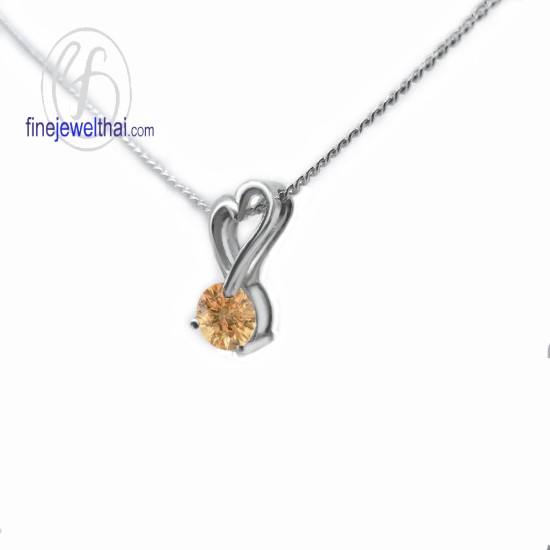 จี้ซิทริน-เงินแท้-จี้พลอย-จี้เงิน-พลอยประจำเดือนเกิด-P1052ct จี้ซิทริน-เงินแท้-จี้พลอย-จี้เงิน-พลอยประจำเดือนเกิด-P1052ct