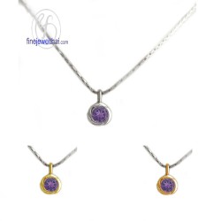 จี้อะเมทิสต์-จี้เงิน-อะเมทิสต์แท้-เงินแท้-พลอยประจำเดือนเกิด-Finejewelthai-P1054amt00e