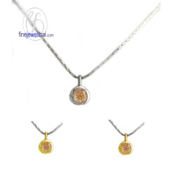 จี้ซิทริน-จี้เงิน-ซิทรินแท้-เงินแท้-พลอยประจำเดือนเกิด-Finejewelthai-P1054ct00e
