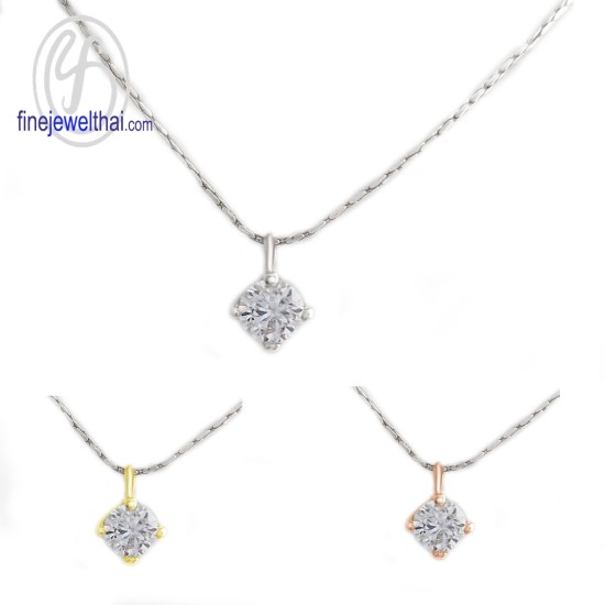 จี้เพชร-จี้เงิน-เพชร-cz-พลอยประจำเดือนเกิด-Finejewelthai-P1055cz02e