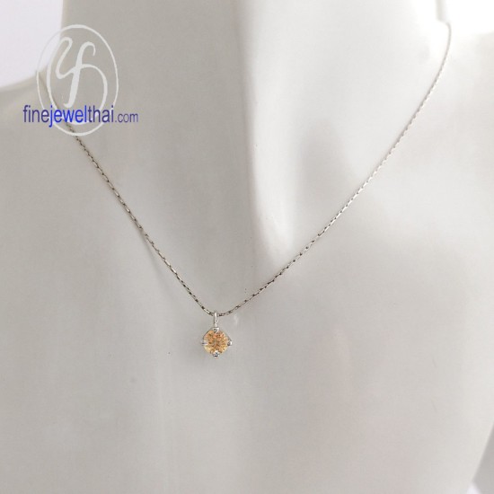 จี้ซิทริน-จี้เงิน-ซิทรินแท้-พลอยประจำเดือนเกิด-Finejewelthai-P1055ct02e