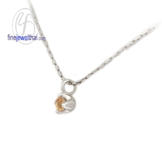 จี้ซิทริน-จี้เงิน-ซิทรินแท้-พลอยประจำเดือนเกิด-Finejewelthai-P1055ct02e