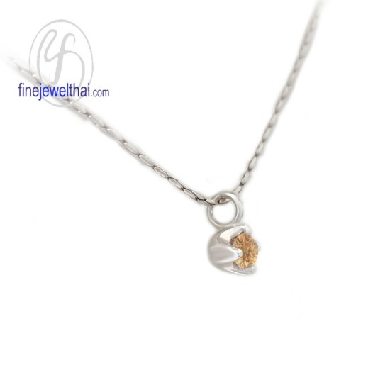 จี้ซิทริน-จี้เงิน-ซิทรินแท้-พลอยประจำเดือนเกิด-Finejewelthai-P1055ct02e