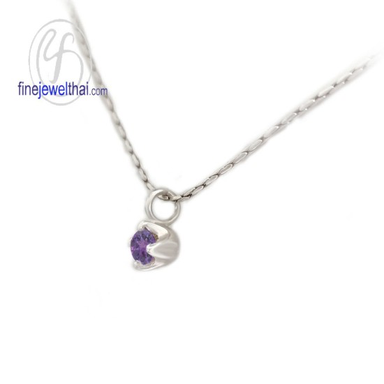 จี้อะเมทิสต์-จี้เงิน-อะเมทิสต์แท้-พลอยประจำเดือนเกิด-Finejewelthai-P1055amt02e