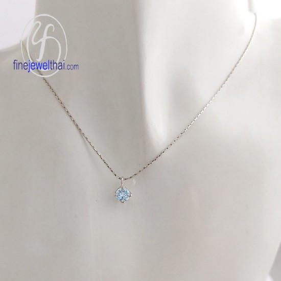 จี้โทพาซ-จี้เงิน-โทพาซแท้-พลอยประจำเดือนเกิด-Finejewelthai-P1055tp02e