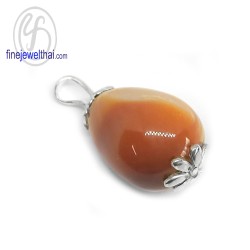 จี้อาเกตุ-จี้เงินแท้-อาเกตุสีส้ม-พลอยประจำเดือนเกิด-P1056ag00_or