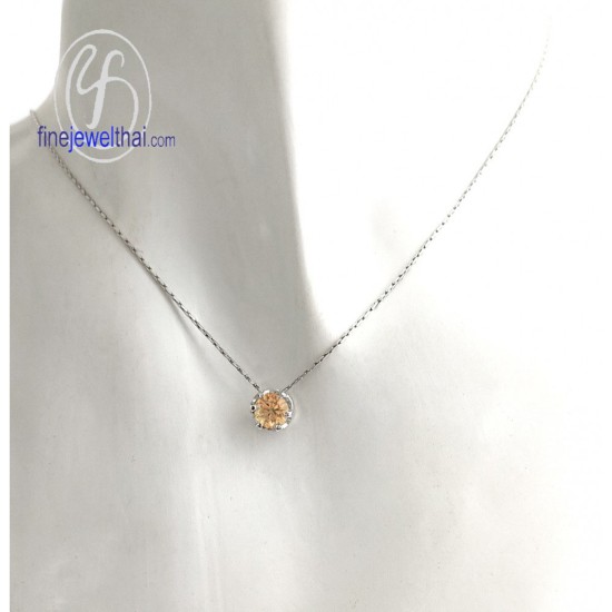 จี้ซิทริน-จี้เงิน-ซิทรินแท้-พลอยประจำเดือนเกิด-Finejewelthai-P1056ct02e