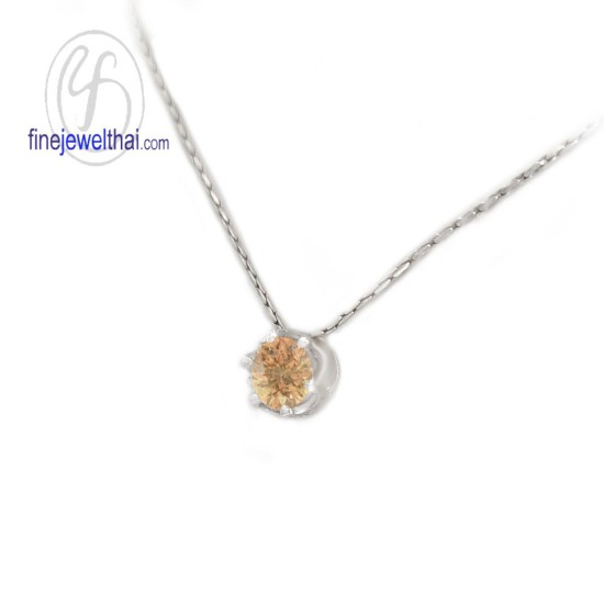 จี้ซิทริน-จี้เงิน-ซิทรินแท้-พลอยประจำเดือนเกิด-Finejewelthai-P1056ct02e