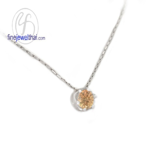 จี้ซิทริน-จี้เงิน-ซิทรินแท้-พลอยประจำเดือนเกิด-Finejewelthai-P1056ct02e